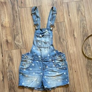 Denim overall shorts
